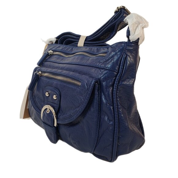 Ampere Creations Lorie Crossbody Navy Blue Vegan Leather Handbag w/ Dust Bag NWT - Picture 3 of 15